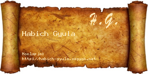 Habich Gyula névjegykártya
