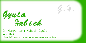 gyula habich business card